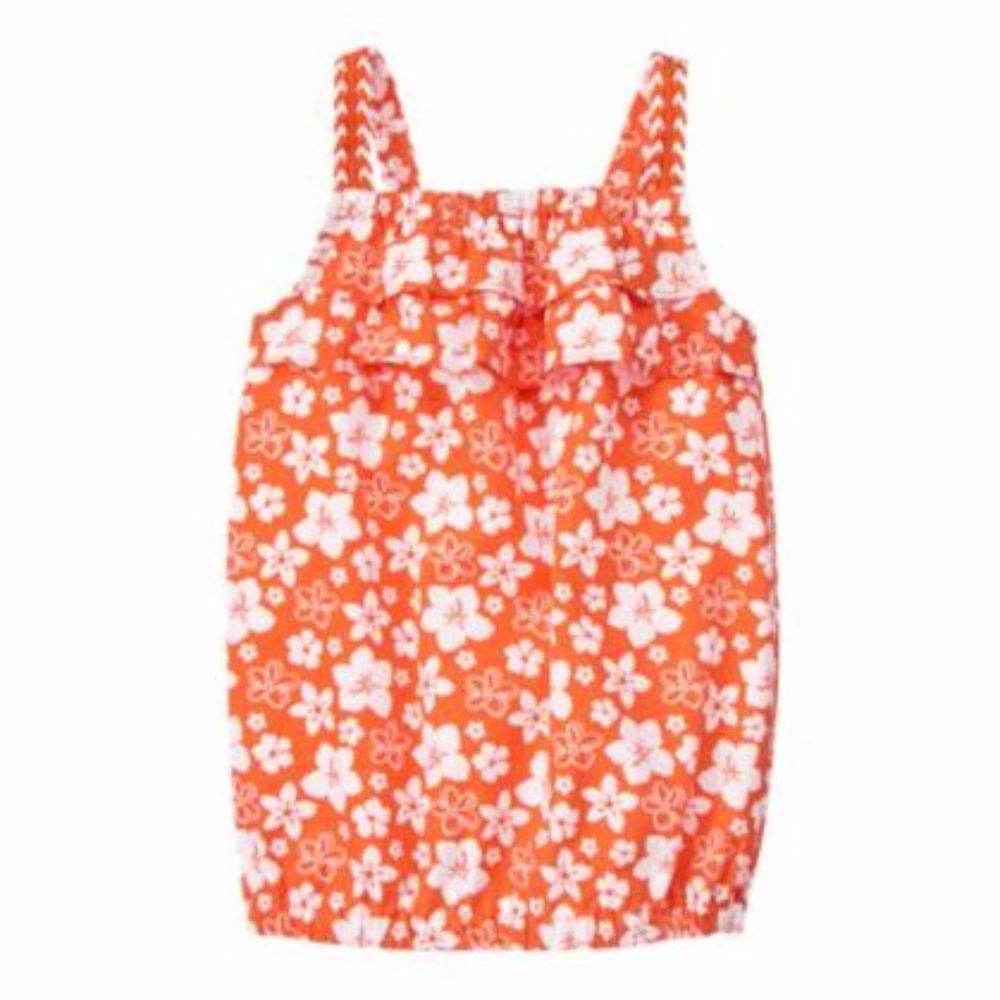 GYMBOREE Surf Adventure Floral Peasant Tank 5 NEW